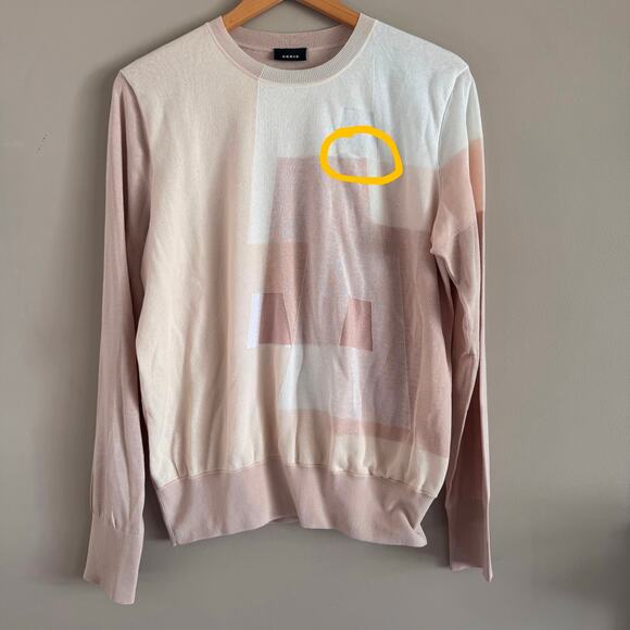 AKRIS Double Layer Intarsia Long Sleeves Silk Blend Sweater Size 10 $1690 - Picture 4 of 8